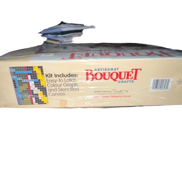 Bouquet Latch Hook Kit Noel 20" X 30”RUG KIT  Kit#214 Vintage New Sealed Box. - Picture 3 of 4